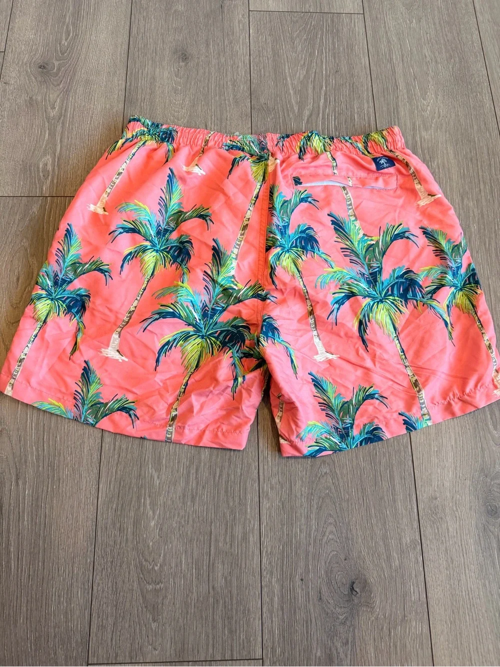 Free Planet Coral Pink Palm Tree Swim Trunks